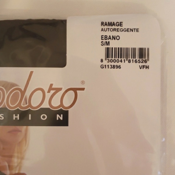 New Filodoro Fashion Ramage Hold Up Thigh High Stockings S/M Black - Picture 3 of 6